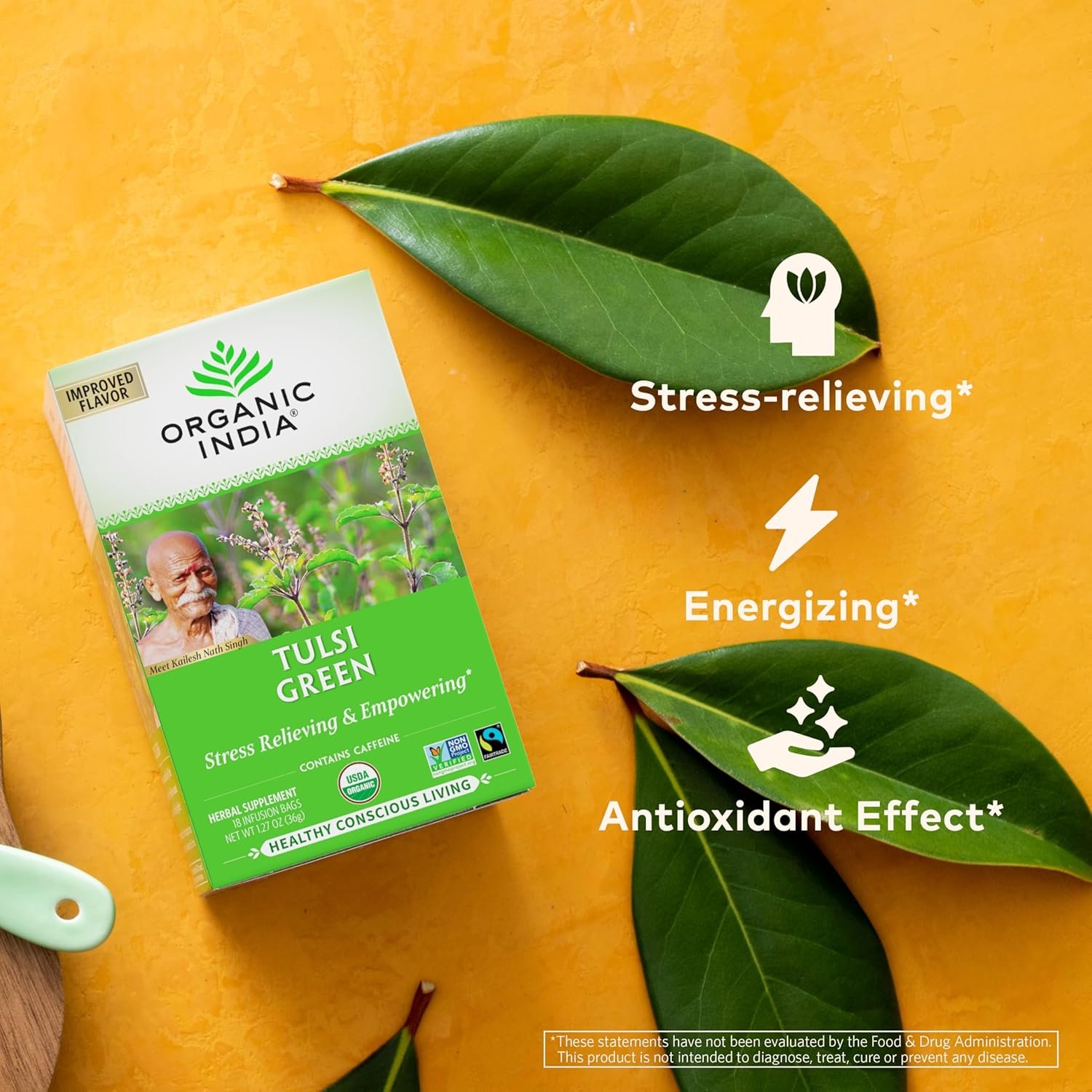 organic india tulsi green tea bags holy basil tea, african basil, stress relieving, immune support, usda certified organic, premium darjeeling green tea, caffeinated 18 infusion bags, 6 pack organic india tulsi green tea bags holy basil tea, african basil, stress relieving, immune support, usda certified organic, premium darjeeling green tea, caffeinated 18 infusion bags, 6 pack