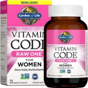 garden of life vitamin code raw one for women, once daily women's multivitamin 75 capsules, one a day vitamins whole food iron, probiotics for digestive health, gluten free vegetarian