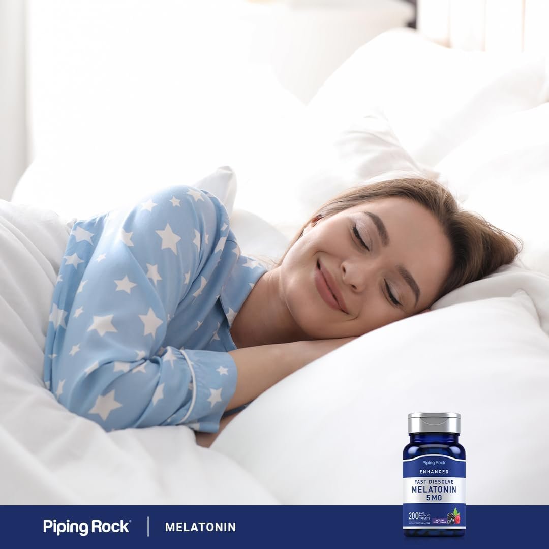 piping rock melatonin 5mg | 200 fast dissolve tablets | berry flavor | adult supplement | vegetarian, non gmo, gluten free formula piping rock melatonin 5mg | 200 fast dissolve tablets | berry flavor | adult supplement | vegetarian, non gmo, gluten free formula