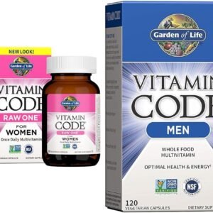 garden of life women's and men's whole food multivitamins, vitamin code raw one 30 count and vitamin code 120 count