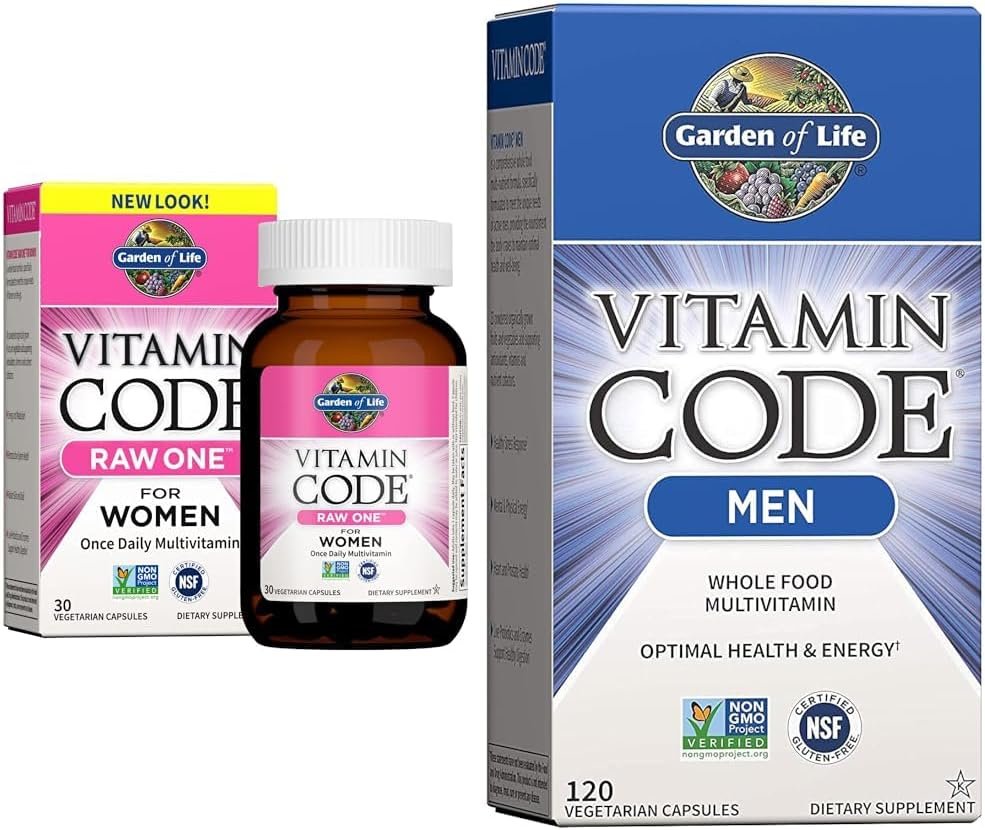 garden of life women's and men's whole food multivitamins, vitamin code raw one 30 count and vitamin code 120 count garden of life women's and men's whole food multivitamins, vitamin code raw one 30 count and vitamin code 120 count