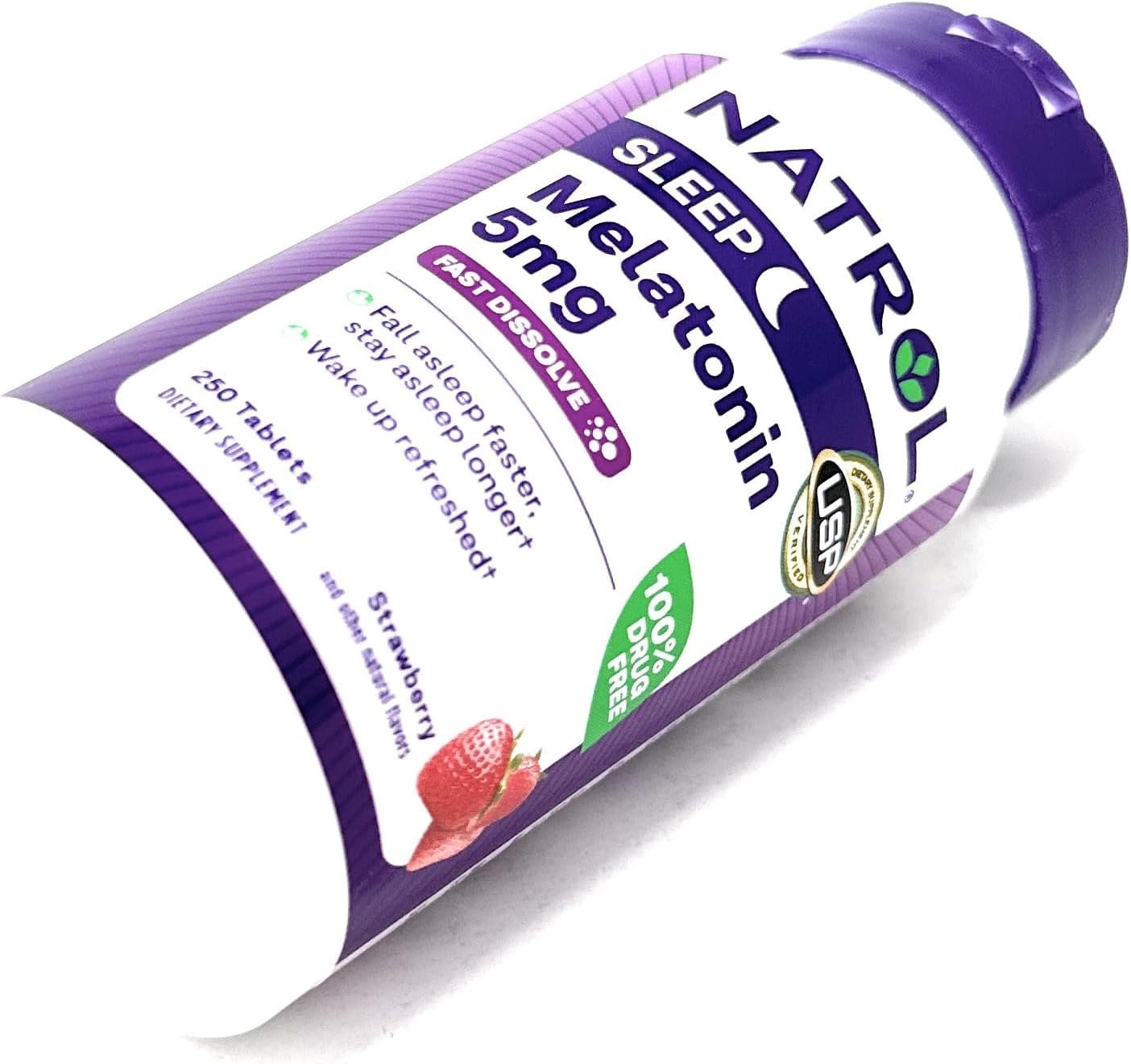 natrol melatonin 5 mg, 250 fast dissolve tablets strawberry flavor natrol melatonin 5 mg, 250 fast dissolve tablets strawberry flavor