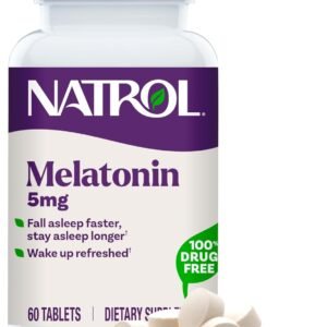 natrol melatonin 5 mg, dietary supplement for restful sleep, sleep supplements for adults, 60 melatonin tablets, 60 day supply