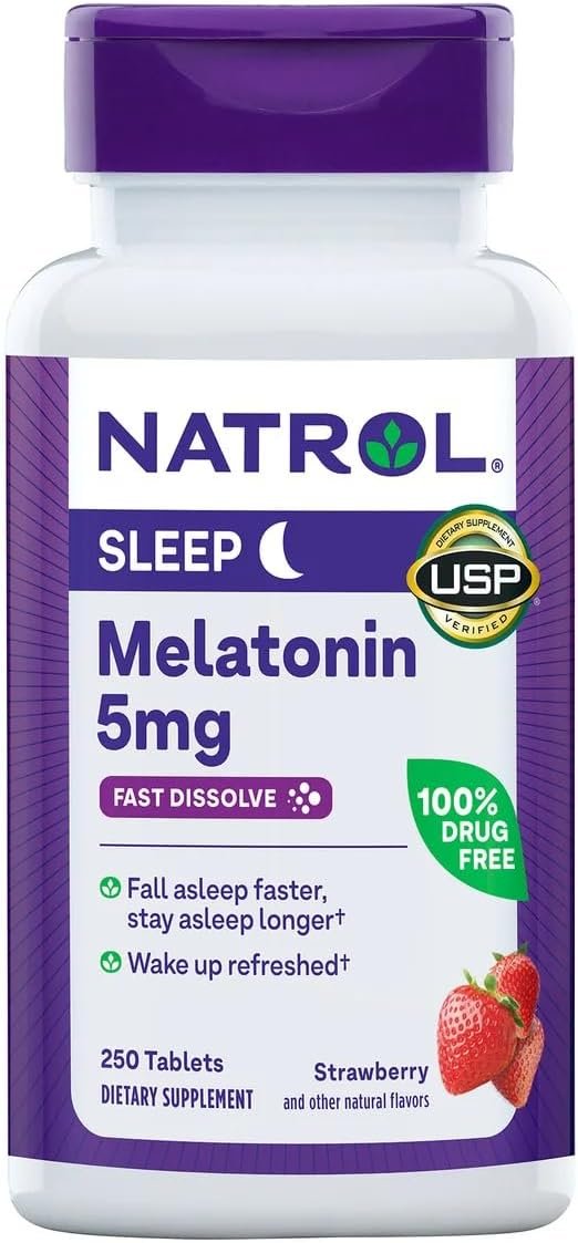 natrol melatonin 5 mg, 250 fast dissolve tablets strawberry flavor natrol melatonin 5 mg, 250 fast dissolve tablets strawberry flavor