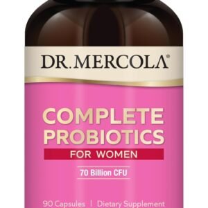 dr. mercola complete probiotics for women supports gut, vaginal & immune health contains lactobacillus strains non gmo, gluten free & soy free 90 capsules (90 servings)