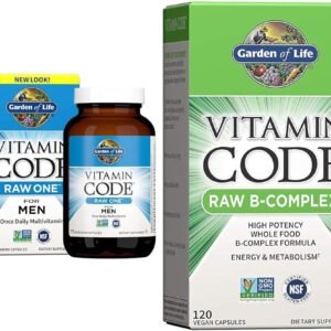 garden of life multivitamin for men, vitamin code raw one & vitamin b complex vitamin code raw b complex