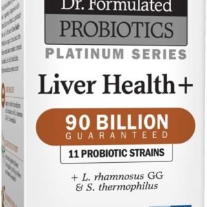garden of life dr. formulated probiotics platinum series liver health+ 90 billion cfu guaranteed, one a day probiotic for healthy detoxification & elimination support, vegan, gluten free, 30 capsules