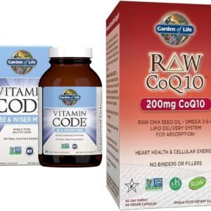 garden of life multivitamin for men vitamin code 50 & vegetarian omega 3 6 9 supplement raw coq10 chia seed oil whole food nutrition with antioxidant support