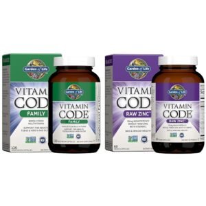 garden of life multivitamin for family, zinc for immune & skin health 120 vegetarian capsules