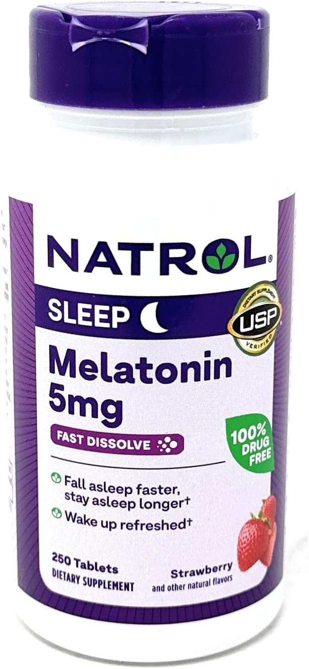 natrol melatonin 5 mg, 250 fast dissolve tablets strawberry flavor natrol melatonin 5 mg, 250 fast dissolve tablets strawberry flavor