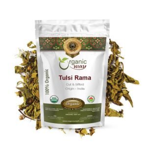 organic way tulsi/holy basil (rama) cut & sifted (ocimum tenuiflorum) herbal tea | usda & kosher certified | vegan, non gmo & gluten free | resealable bag | 100% raw from india (1lbs / 16oz)