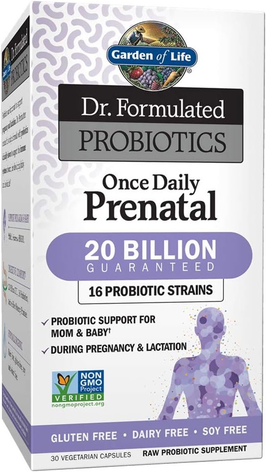 garden of life dr. formulated probiotics once daily prenatal 20 billion cfu dietary supplement for mom & baby 30 vegetarian capsules garden of life dr. formulated probiotics once daily prenatal 20 billion cfu dietary supplement for mom & baby 30 vegetarian capsules