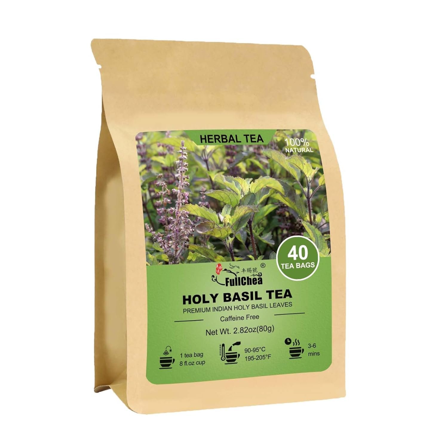 fullchea holy basil tea bags, 40 tulsi teabags, 2g/bag premium holy basil leaves non gmo caffeine free support digestion & boost immunity fullchea holy basil tea bags, 40 tulsi teabags, 2g/bag premium holy basil leaves non gmo caffeine free support digestion & boost immunity