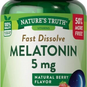 nature's truth melatonin 5 mg fast dissolve tabs natural berry flavor 90 ct, pack of 2
