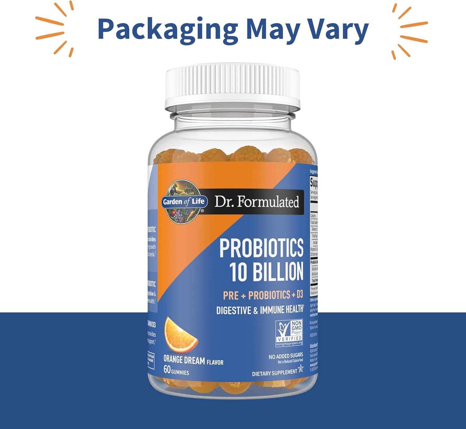 garden of life dr formulated 10 billion cfu prebiotic fiber & probiotic gummies with vitamin d3 for digestive and immune health – gluten free, non gmo, no added sugar, orange dream flavor, 60 gummies garden of life dr formulated 10 billion cfu prebiotic fiber & probiotic gummies with vitamin d3 for digestive and immune health – gluten free, non gmo, no added sugar, orange dream flavor, 60 gummies