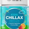 OLLY Kids Chillax Gummies, Magnesium, L-Theanine, Lemon Balm, Chewable Supplement, Sherbet Flavor