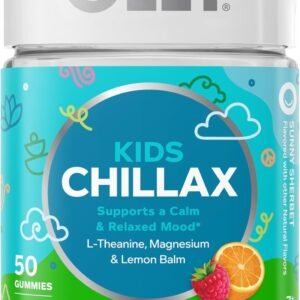 olly kids chillax gummies, magnesium, l theanine, lemon balm, chewable supplement, sherbet flavor