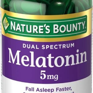 nature’s bounty melatonin 5mg dual spectrum, 100% drug free sleep supplement, quick release and extended release, promotes relaxation and sleep health, 60 bi layer tablets