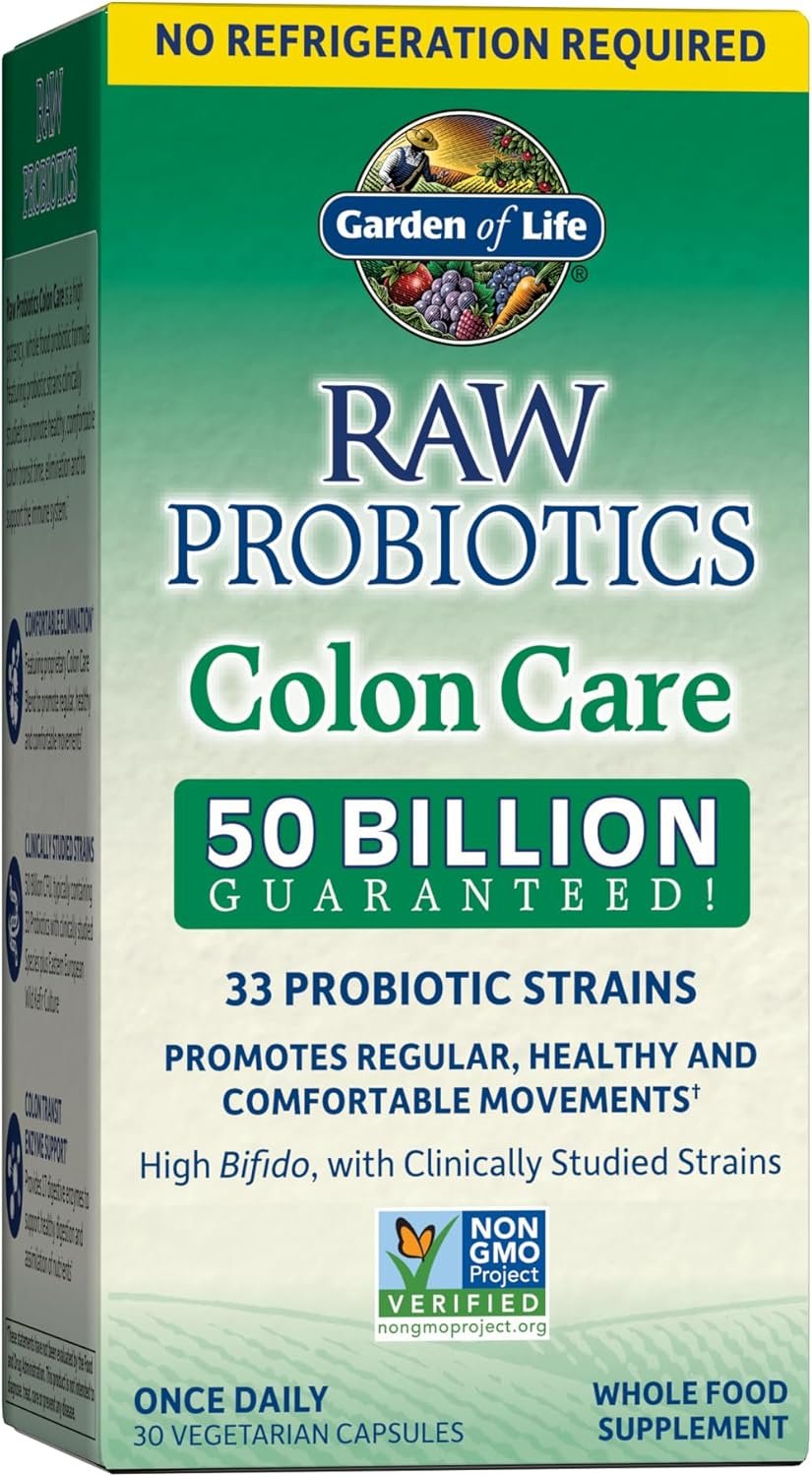 garden of life probiotics for women and men raw probiotics colon care 50 billion cfu and enzymes, shelf stable once daily acidophilus probiotic for regularity and immune health support, 30 capsules garden of life probiotics for women and men raw probiotics colon care 50 billion cfu and enzymes, shelf stable once daily acidophilus probiotic for regularity and immune health support, 30 capsules