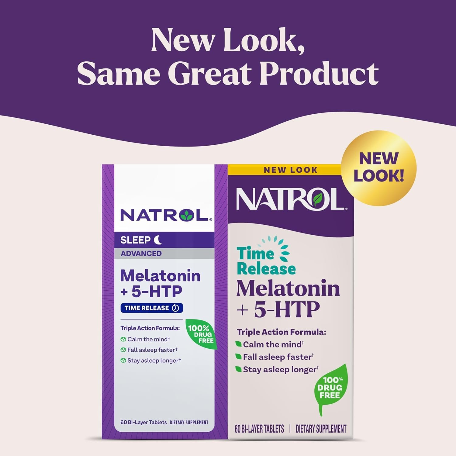 natrol melatonin + 5 htp time release sleep aid, triple action formula, calm the mind, fall asleep faster and stay asleep longer, 60 bi layer tablets, up to a 60 day supply natrol melatonin + 5 htp time release sleep aid, triple action formula, calm the mind, fall asleep faster and stay asleep longer, 60 bi layer tablets, up to a 60 day supply