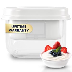 ultimate yogurt strainer make delicious, high protein, greek yogurt 70% less sugar & lactose fine mesh nylon greek yogurt maker 100% bpa free & dishwasher safe with large 2.3 quart capacity