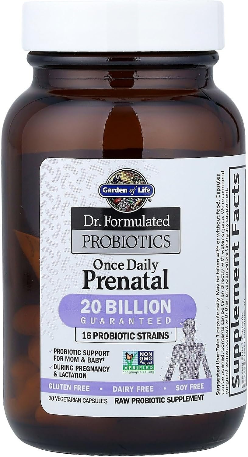 garden of life dr. formulated probiotics once daily prenatal 20 billion cfu dietary supplement for mom & baby 30 vegetarian capsules garden of life dr. formulated probiotics once daily prenatal 20 billion cfu dietary supplement for mom & baby 30 vegetarian capsules