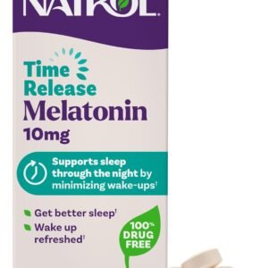 natrol melatonin 10mg time release tablets, sleep dietary supplement for restful sleep, 60 melatonin time release tablets, 60 servings