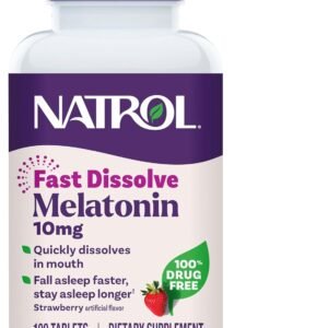natrol melatonin 10mg fast dissolve tablets strawberry flavor, 100 count, sleep support, fast dissolve melatonin for adults, 100 day supply