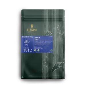luxmi estates, organic tulsi tea, 50 tea bags, caffeine free, non gm and organic, for immunity, inflammation, and stress relief