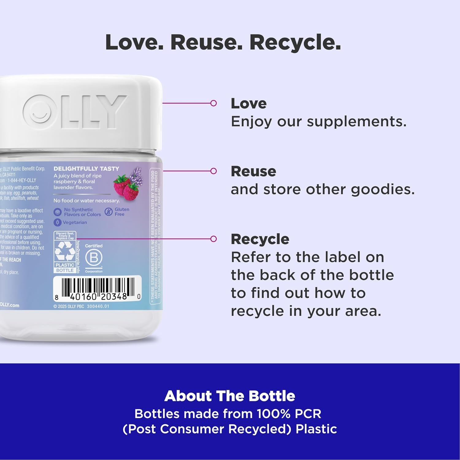 olly relaxing magnesium gummies, supports muscle relaxation*, magnesium citrate, raspberry lavender flavor, 15 day supply 60 count olly relaxing magnesium gummies, supports muscle relaxation*, magnesium citrate, raspberry lavender flavor, 15 day supply 60 count