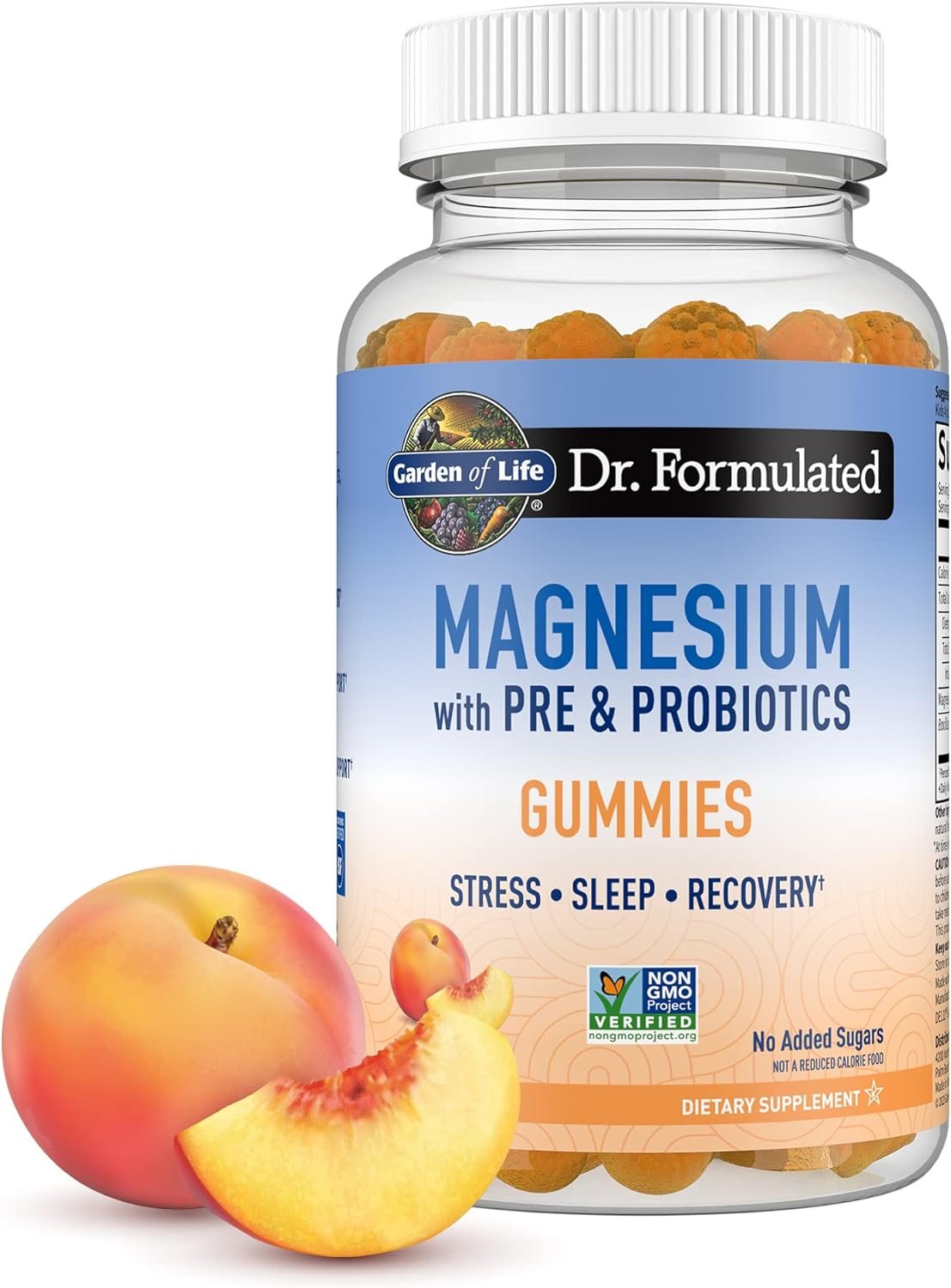 garden of life magnesium citrate supplement gummies with prebiotics & probiotics for stress, sleep & recovery vegan, gluten free, kosher, non gmo, no added sugars, peach flavor, 60 count garden of life magnesium citrate supplement gummies with prebiotics & probiotics for stress, sleep & recovery vegan, gluten free, kosher, non gmo, no added sugars, peach flavor, 60 count