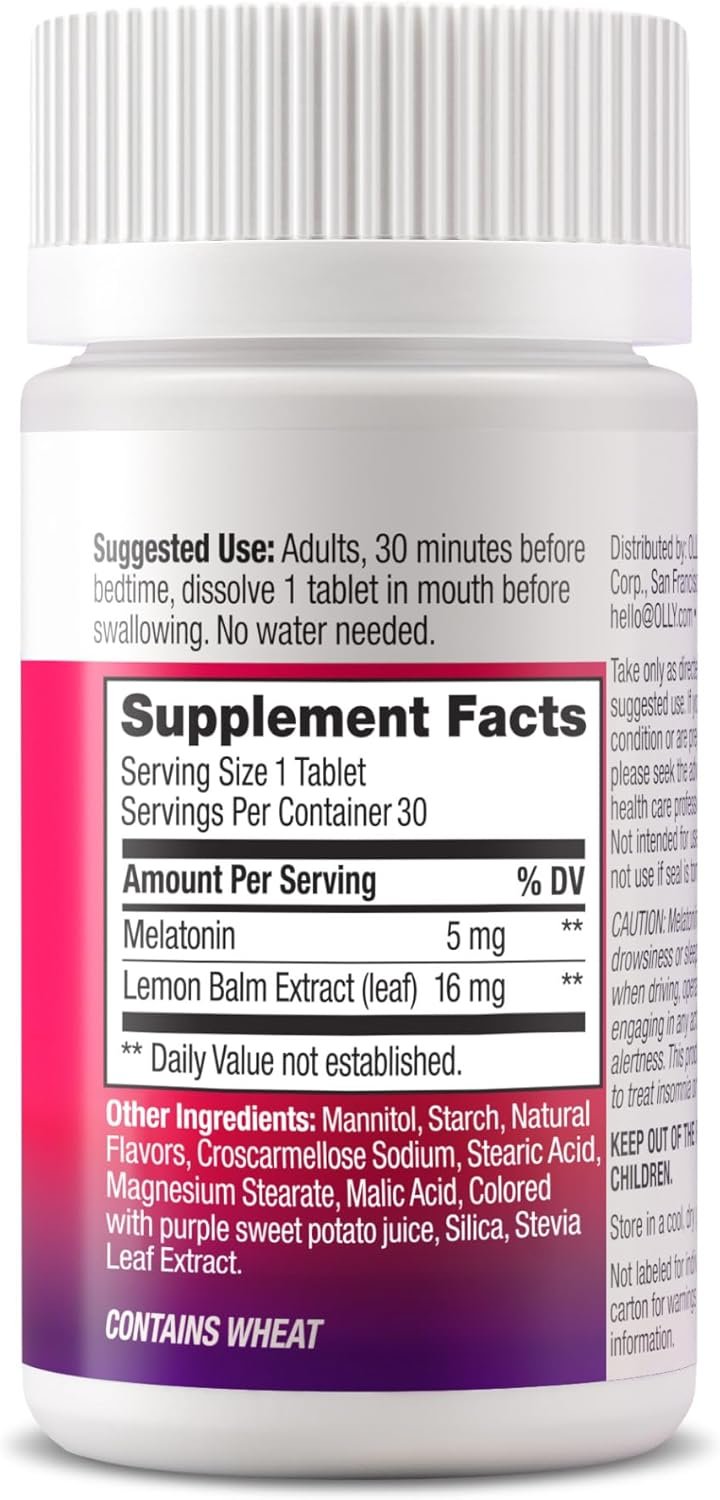 olly extra strength sleep fast dissolve tablets, 5mg melatonin, vegan, strawberry 30ct olly extra strength sleep fast dissolve tablets, 5mg melatonin, vegan, strawberry 30ct
