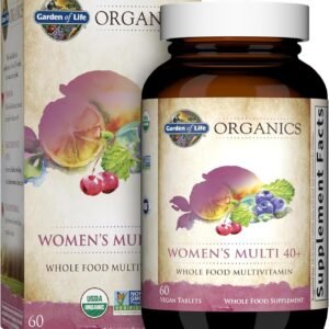 garden of life organics vitamins for women 40+ 60 tablets, womens multi 40+, vegan vitamins for women over 40, hormone & breast health support blend, whole food womens multivitamin