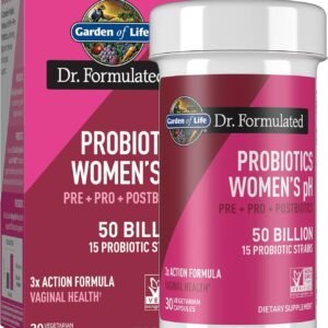 garden of life dr formulated once daily 3 in 1 complete prebiotics, postbiotics & probiotics for women, pre + pro + postbiotic supplement for women’s digestive, immune & vaginal health, 30 day supply
