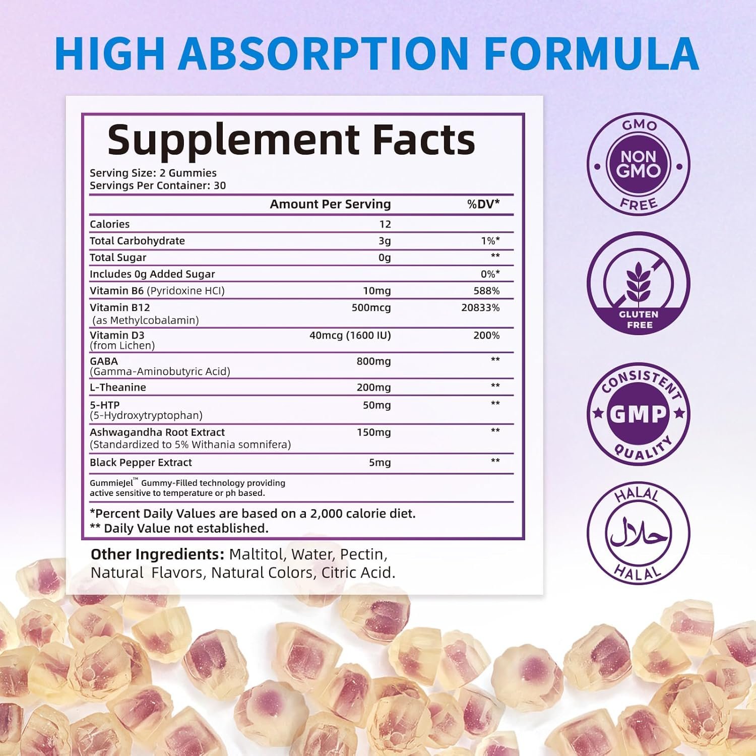 gaba gummies supplement for nighttime relaxation: calm support with l theanine, 5 htp, vitamin d3, b12 & ashwagandha stress relief, brain support & mood balance 60 gummies 30 day supply gaba gummies supplement for nighttime relaxation: calm support with l theanine, 5 htp, vitamin d3, b12 & ashwagandha stress relief, brain support & mood balance 60 gummies 30 day supply