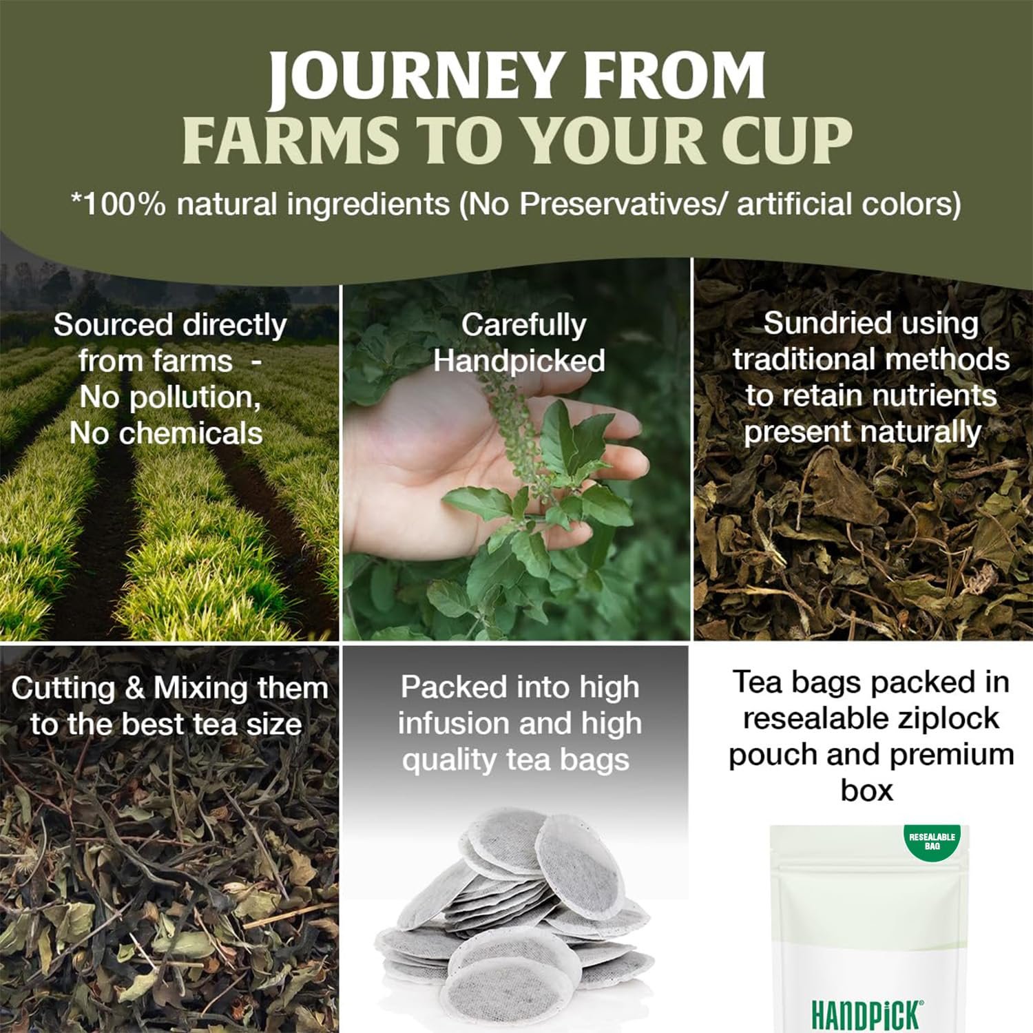 handpick original tulsi tea (100 count) holy basil tea | non gmo, caffeine free herbal tea | ecofriendly round tea bags handpick original tulsi tea (100 count) holy basil tea | non gmo, caffeine free herbal tea | ecofriendly round tea bags