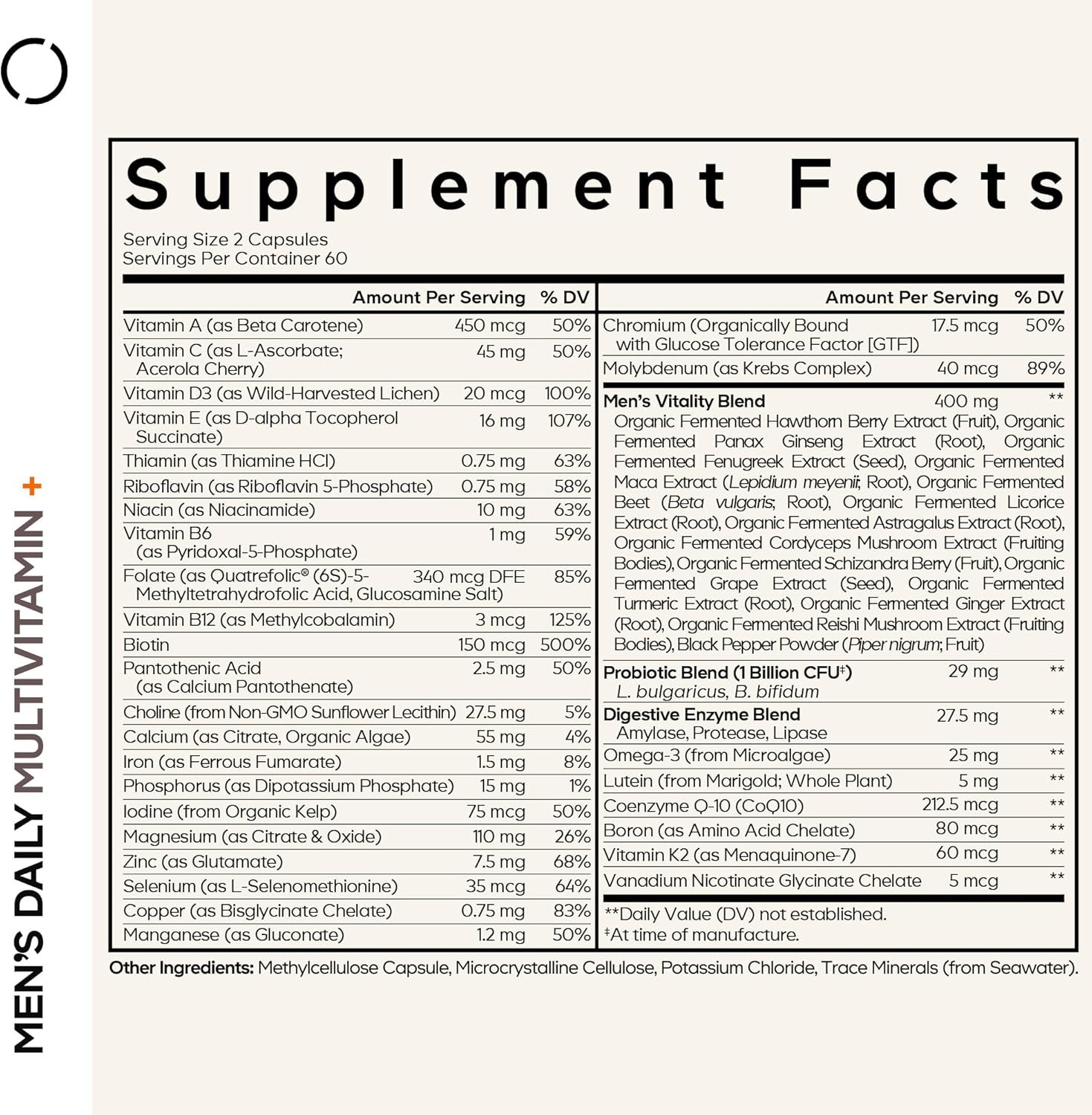 codeage men’s daily multivitamin – 25+ essential vitamins & minerals, organic whole foods, probiotics, omega 3, zinc, vitamins a, b, c, d, e & k – 120 capsules codeage men’s daily multivitamin – 25+ essential vitamins & minerals, organic whole foods, probiotics, omega 3, zinc, vitamins a, b, c, d, e & k – 120 capsules