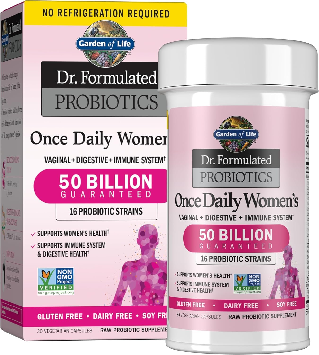 garden of life once daily dr. formulated probiotics for women 50 billion cfu 16 probiotic strains with organic prebiotics for digestive, vaginal & immune health, dairy free, shelf stable 30 capsules garden of life once daily dr. formulated probiotics for women 50 billion cfu 16 probiotic strains with organic prebiotics for digestive, vaginal & immune health, dairy free, shelf stable 30 capsules