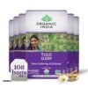 ORGANIC INDIA Tulsi Sleep Herbal Tea - Holy Basil, Ashwagandha, Chamomile, Night Time Tea for Bedtime, Stress Relieving & Relaxing, Immune Support, USDA Certified Organic - 18 Infusion Bags, 6 Pack