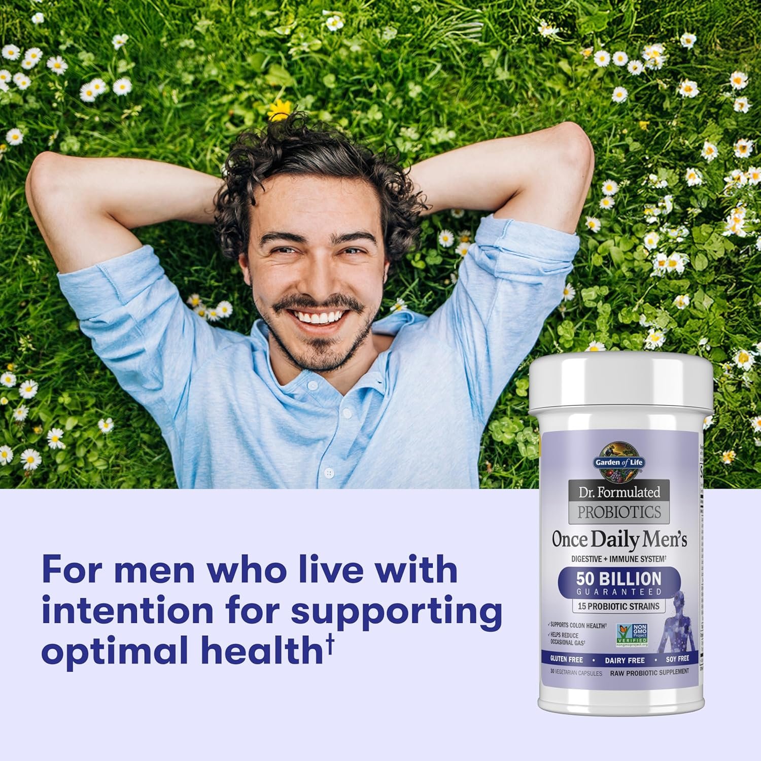 garden of life probiotics for men, dr formulated 50 billion cfu 15 probiotics for digestive health + organic prebiotic fiber, colon & immune support, daily gas relief, shelf stable, 30 capsules garden of life probiotics for men, dr formulated 50 billion cfu 15 probiotics for digestive health + organic prebiotic fiber, colon & immune support, daily gas relief, shelf stable, 30 capsules