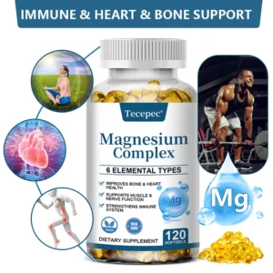 magnesium complex capsules with zinc & vitamin d3/b6 sleep & stress relief, support bone muscle heart health & anxiety relief
