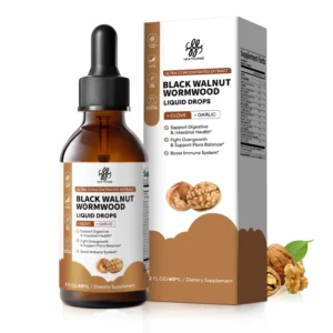organic black walnut drop with wormwood clove & garlic, herbal supplement for gut cleanse detox and digestive well being