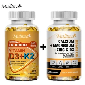 mulittea hot sale calcium and magnesium & d3k2 capusles support bone and muscle health replenish joints stress & anxiety relief